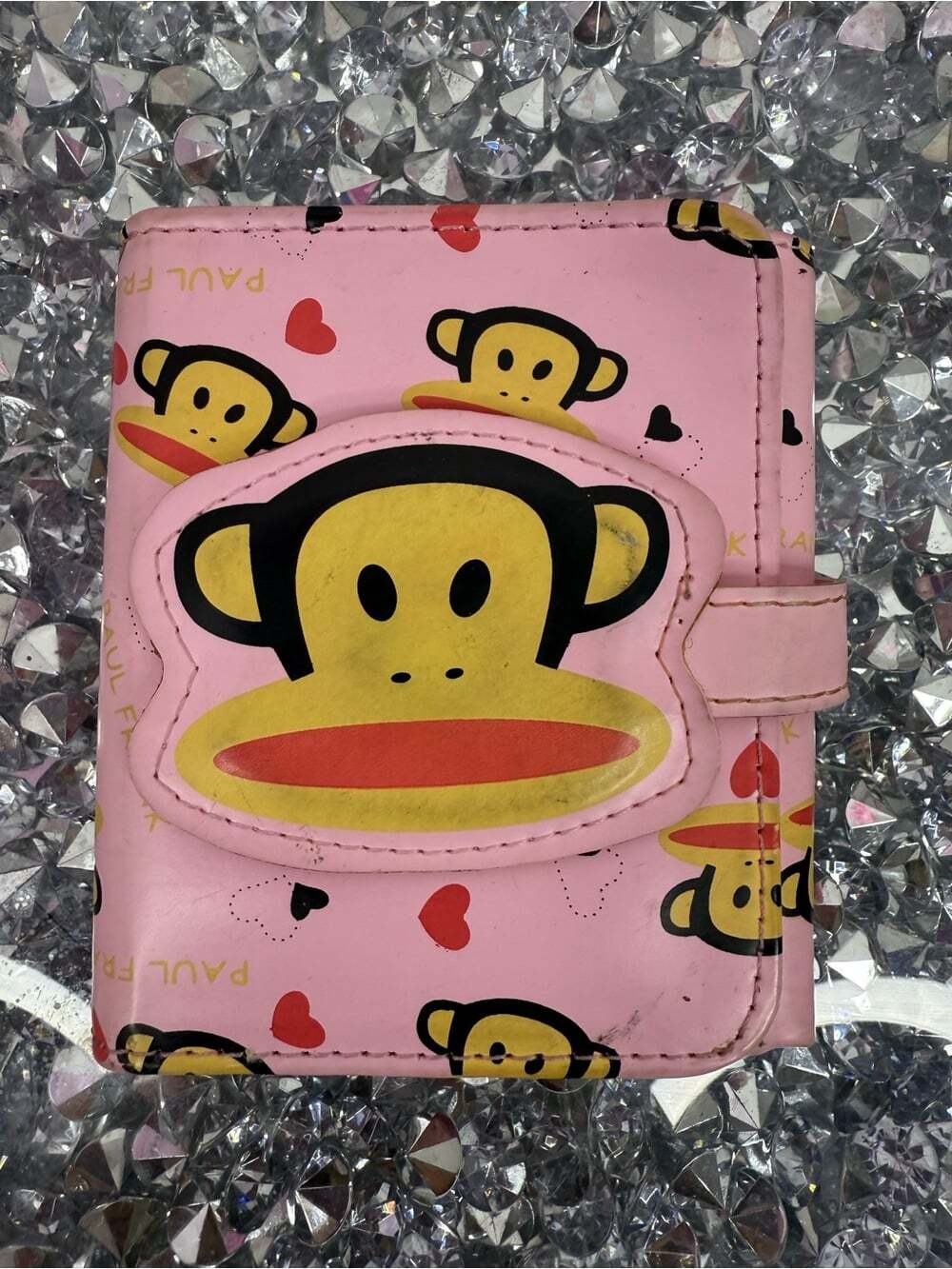 Paul Frank wallet Pink hearts y2k RARE Monkey Face Wallet with Heart Accents